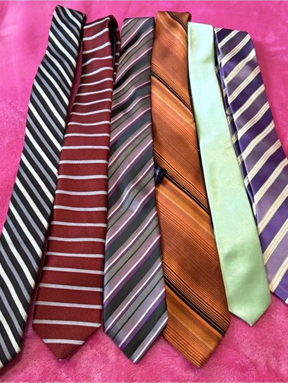 Arrow Six-Piece Men's Tie Set — Black, Burgundy, Gray, Orange, Mint, Purple